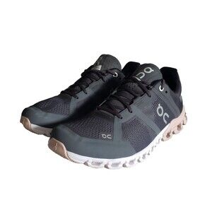 On Cloudflow Women's Size 8 Gray Black Outdoor Running Walking Shoes Sneakers